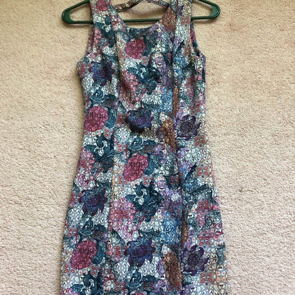 H&M floral mosaic print dress